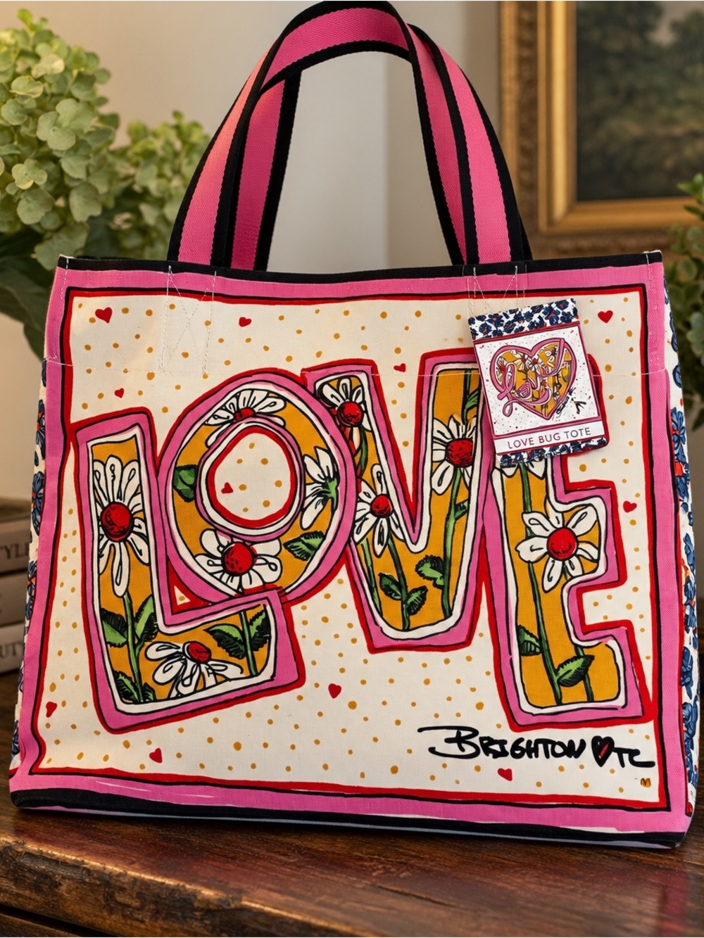 NWT Brighton Love Bug Tote – Tom Clancy Designer Canvas Bag – MSRP $150